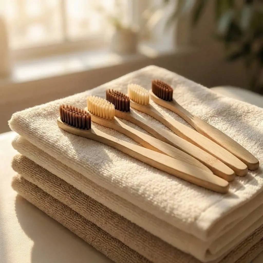 Bamboo Toothbrushes - 10 Pack, Eco Friendly Biodegradable Toothbrush