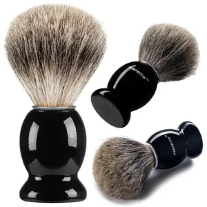100% Pure Badger Shaving Brush-Black Handle- Engineered for The Best Shave of Your Life. for, Safety Razor, Double Edge Razor, Straight Razor or Shaving Razor, Its The Best Badger Brush.