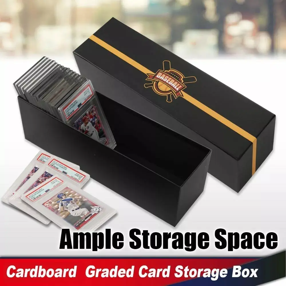 CROSSDESIGN Graded Card Storage Holder Container Box Holds 50-55 H/P Graded Cards Storage Box White black-1PC, Collector Cards Box