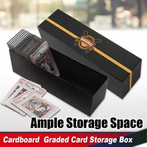 Graded Card Storage Holder Container Box Holds 50-55 H/P Graded Cards Storage Box White black-1PC