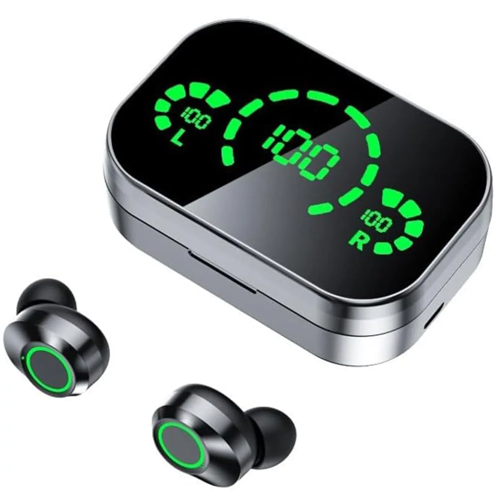 TWS Wireless Headphones, Stereo Music Earbuds with Touch Control, Sports Headphones with USB Type-C Charging Case, Rechargeable Lithium-ion Battery, Wireless Earbuds Headset