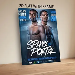 Championship Boxing Canvas Wall Art, Sports Match Poster Decor, Blue Athletic Room Artwork, Modern Fight-Inspired Framed Canvas Poster