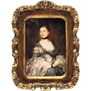 2.5x3.5 Small  Picture Frame,  Antique Bronze  Ornate Photo Frame, for Tabletop and Wall Display, Decorative Retro Home Decor, Old Fashioned Photo Gallery Art