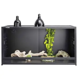 Reptile Terrarium 40''x16''x16'' ToxiRium Large PVC Reptile Enclosure 44 Gallons for Bearded Dragon Gecko Lizard Snake, Wide Breeding Vivarium Area with Sliding Doors Lock