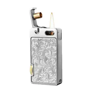 Vintage Retro Metal Lighter, Rare Antique Style Kerosene Lighter Shell, Unique Creative Design Gift For Men Collection, Durable Classic Craftsmanship (Without Fuel)