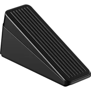 2.2 inch  Metal Door Stops, Large Door Stopper Made of Zinc Alloy and  Rubber, No-Slip Heavy Duty Big Door Stop Wedge for Bottom of Door, Black, 1 Pack