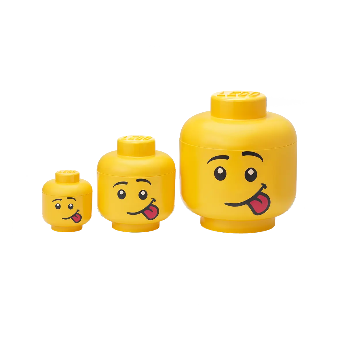 LEGO Storage Head Collection SILLY — 3 Sizes Stackable Storage Boxes for Toys, Bricks & Kids Room
