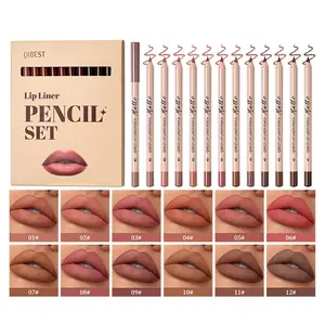 12 Pcs Velvet Matte Lip Liner Set - Long-Lasting Versatile Shades Longlasting Lip Makeup Berry, Brown, Pink Lip Pencil Lipliner