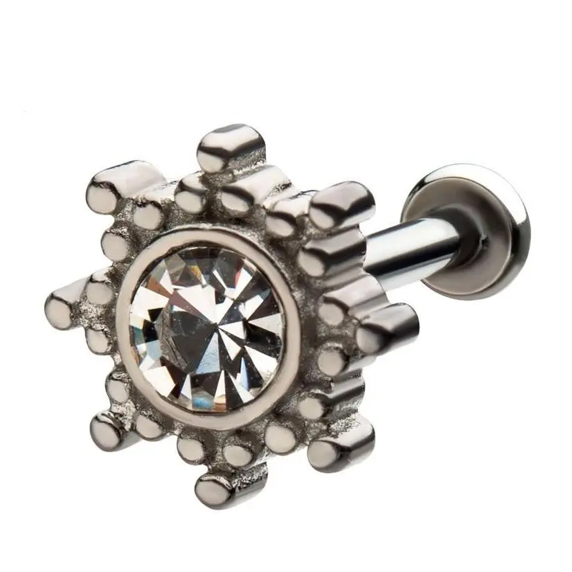 18G Shine CZ Internally Threaded Labret