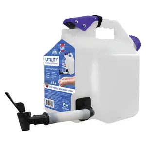 Surecan 2 gallon Portable Water Station - Versatile Water Storage Utility Tank with a Rotating Spigot, Ideal Camping Emergency Water Container (White)