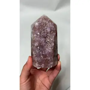 Amethyst with Rainbow Agate Geode Tower
