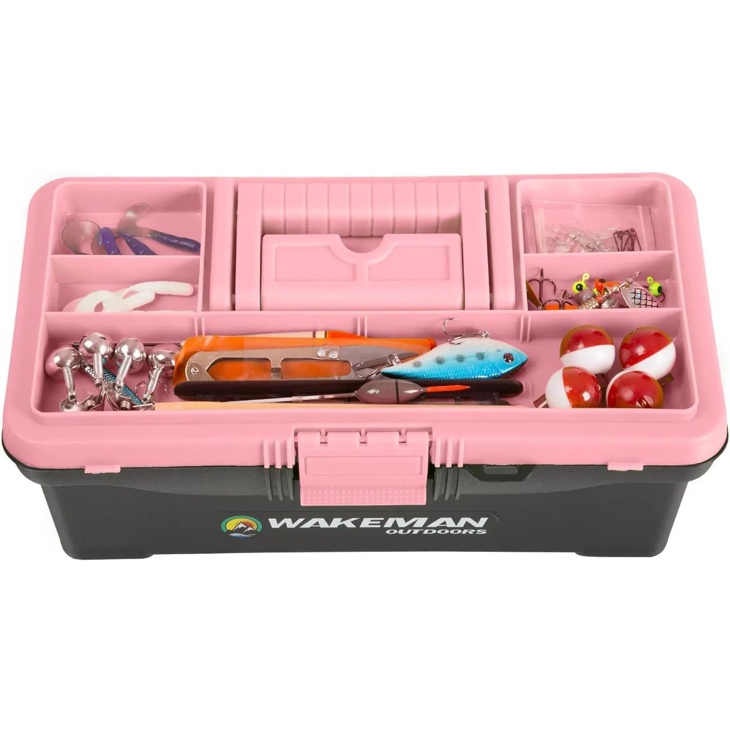 55piece fishing tackle set tackle box includes sinkers hooks lures bobbers  swivels fishing line and more fishing gear pink, Fishing Lures Kit, Tackle  Storage - TikTok Shop