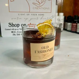 Old Fashioned Bar Whiskey Cocktail Drink Candle - Perfect for Home Decor and Ornaments Freshener Decoration