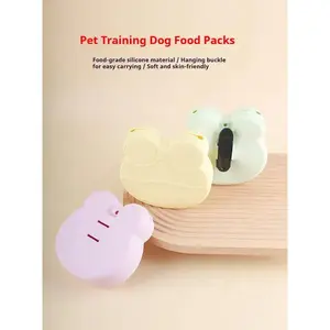 Food Grade Silicone Dog Treat Pouch Soft Skin Friendly Hanging Buckle For Puppy Training Outdoor Use