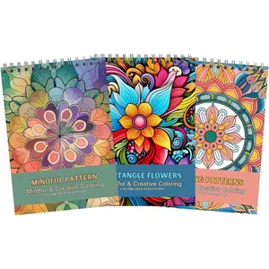 Set of 3 Adult Coloring Books Relaxation Gifts Arts and Crafts with Fun, Easy, and Mindfulness Coloring Pages to Relax, Anxiety and Depression with Mandala, Zentangle, Patterns