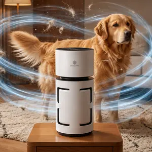 Premium Pet Air Purifier H13 HEPA Filter 3-Stage Filtration 360° Suction U-Shaped Inlet Traps Cat Dog Hair Dander Dust Pollen Eliminates Pet Odor Smoke 4 Wind Speeds 2/4/6/8H Timer 27dB Quiet Sleep Mode Child Lock Filter Reminder for Home Bedroom
