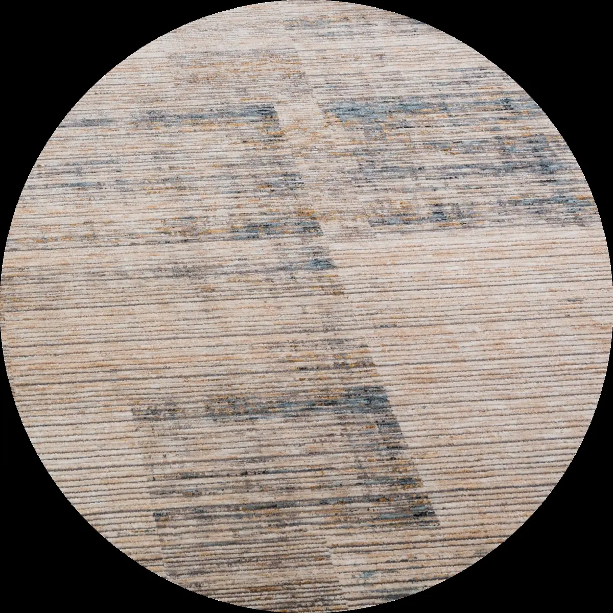 Livabliss CDF2311-710RD Modern 7 ft. 10 in. Cardiff Round Machine-Woven High & Low Type Denim Multi-Color Area Rug, Polyester