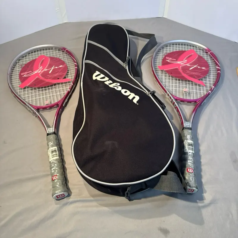 2 Wilson Breast Cancer Awareness Tennis Rackets with Branded Carry Bag, New With Tags (NWT)