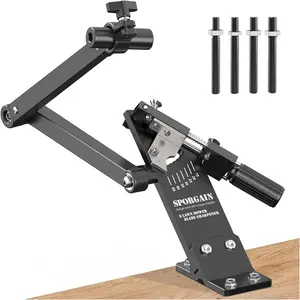 [Updated] Lawn Mower Blade Sharpener 15°-45° Frame with Ball Bearing Manufacture Handle for & Left Hand Blades, Use with Angle, Black