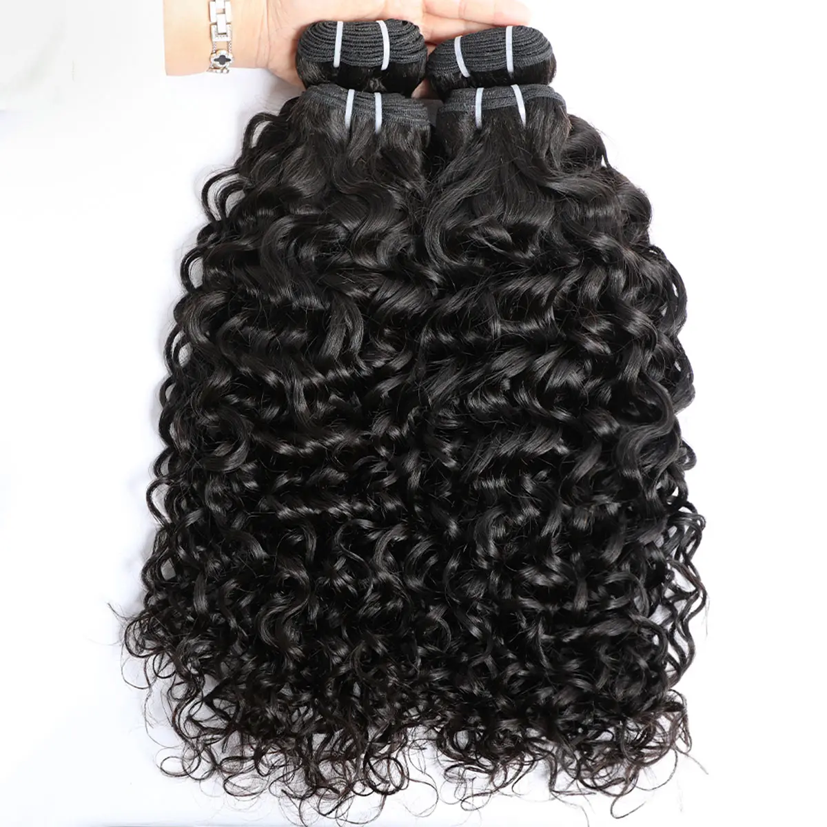 BELE HAIR 12A Grade Water Wave Bundles Extensiton Malaysia Wet and Wavy Human Hair Bundles Deal 1/2/3/4 Bundles Deal Natural Ocen Weave Hair Raw Bundles Natural Black Color For Women Good Quality Human Bundles Extensiton Deep Wave Hair Glueless Virgin Hai