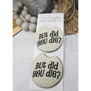 Checkered Did You Die Car Coasters New