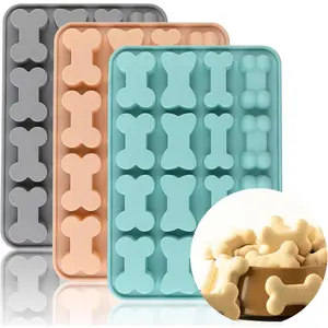 3Pack Dog Bone Silicone Baking Mold Suitable for Dog Treats Jelly Candy Chocolate Ice Cube and Homemade Snack Biscuits