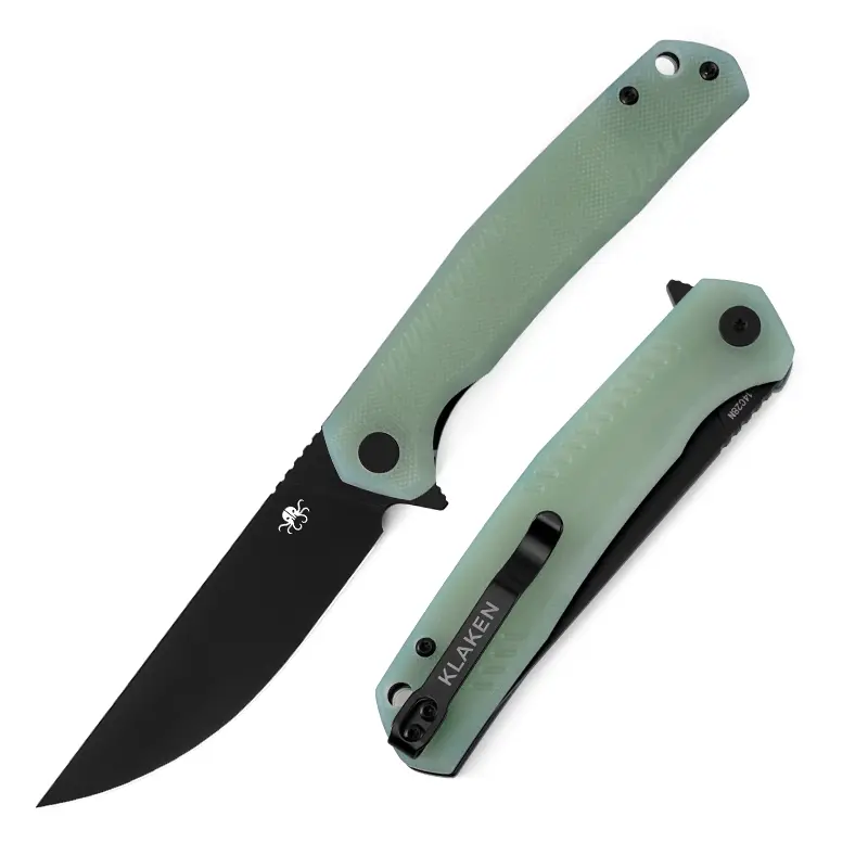 Klaken The Flint J336 Compact Folding Knife, 14C28N Blade Pocket Tool, Rugged G10 Grip for Camping & Hiking