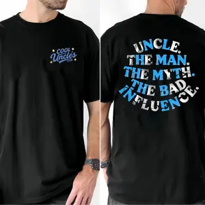 👕 [100% Cotton]Cool Uncles Club T-Shirt Honoring Unclehood With Man Myth Bad Influence Design