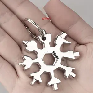 18-in-1 Stainless Steel Snowflake Multi Tool, 1pcs Random Color. Portable Hex Wrench, Allen Wrench, Keychain Screwdriver, Bottle Opener Tool, Outdoor Wrench Multi Hand Tool