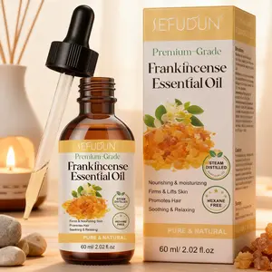 Sefudun 60ML Frankincense Essential Oil, High-Quality Steam Distilled Skincare Oil, Tightening Lifting Skin, Promotes Relaxation and Focus