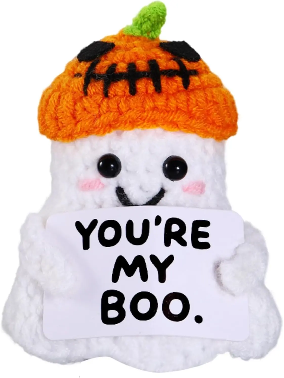Halloween Fall Gift YOU ARE MY BOO Gifts for Boyfriend Girlfriend Him Her - Halloween Crochet Ghost Boo Basket Stuffers for Women Men Adults, Goth Anniversary Spooky Gift for Husband from Wife Gothic Halloween Decor