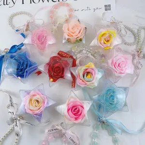 Satin Ribbon Roses (a keychain with stain ribbon roses)