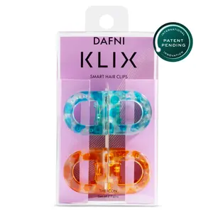 DAFNI KLIX Magnetic Hair Clips Set of 2 - The Icon: Tropical Sunset Seamless Connection with Exclusive Sticky Pad for Mirrors - Strong Magnetic Hold No Slipping No Tugging