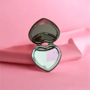 Pink Heart Shaped Pocket Mirror