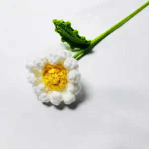 Crochet Daisy Flower, 1/5/10pcs Handmade Knitting Flower, Artificial Flower for Home Decor, Party Decoration, Gift for Friend & Family, Artificial Flower Bouquet