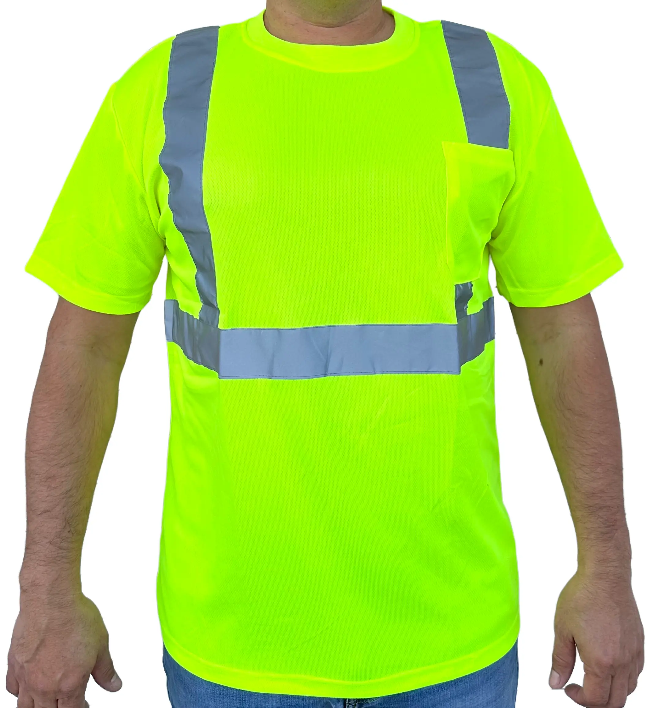 Short Sleeve Yellow High Visibility Safety Shirt