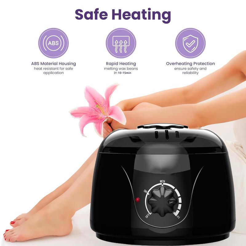 Brazilian and Bikini Waxing Kit,Portable Electric Wax Warmer Kit For Body Hair Removal - Melting Pot Hot Wax Heater with Accessories for Facial, Bikini, Armpit Waxing at Home for All Genders