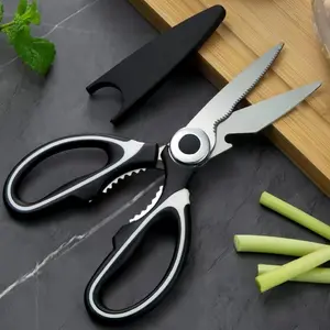 Multi-Functional Kitchen Scissors with Protective Case, Stainless Steel Food Cutter for Vegetables and Meat, Essential Kitchen Tool, Utensils