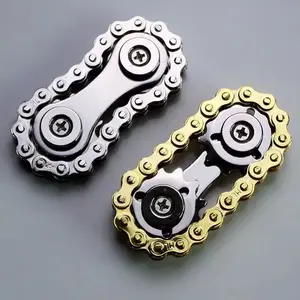 Bike Chain Fingertip Spinner | Metal EDC Fidget Slider | Adult Stress and Anxiety Relief Toy | Gift for Men
