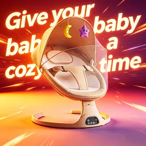 Auto-Swing Baby Swing for Newborns, 5-Speed Electric Rocker with Music, Remote Control, Canopy & Mosquito Net, Breathable Mesh Seat, Infant Bouncer for Home & Travel, Newborn Essentials for First-Time Moms