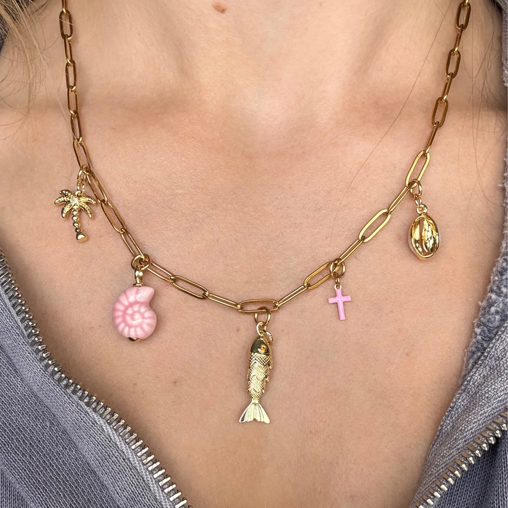 Coral Bay Coastal Charm Necklace
