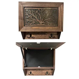 Tree of Life Wall-Mounted Gun Cabinet - Nature-Inspired Hidden Storage with Secure Locking Access & Quick-Access Mechanism for Home Defense 18"x16.5"x4"
