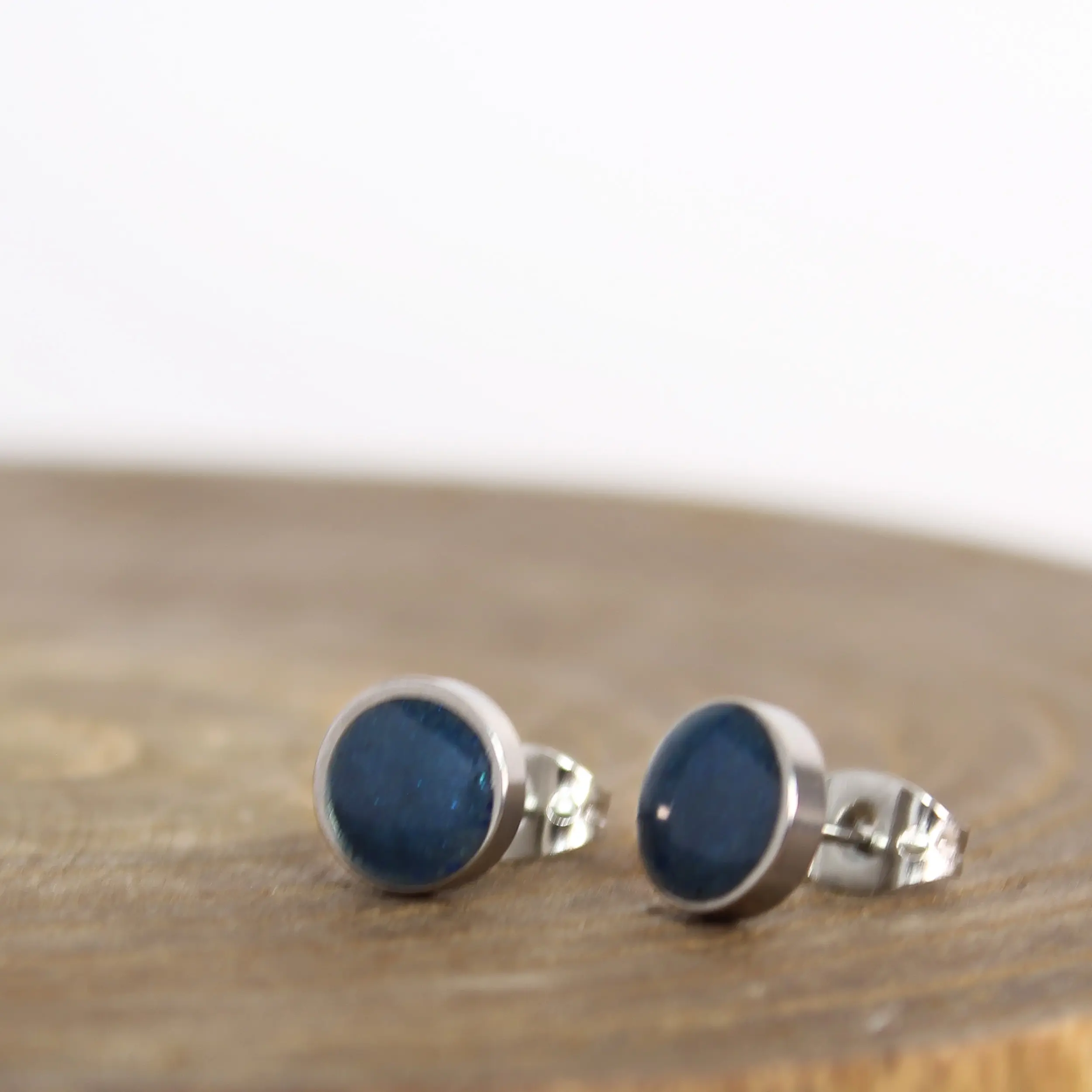 Blue Azurite Stud Earrings