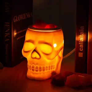 Halloween Wax Melt Warmer, Ceramic Skull Scentsy Wax Warmer for Scented Wax Melts, Electric Wax Melter Warmer for Candle &  Cubes