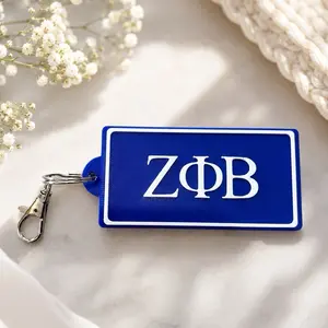 Zeta Phi Beta Sorority Keychain/BagTag - Enter Personalization in order comments