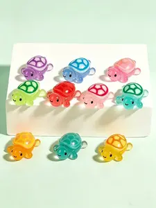 Resin Night Glow Turtle Statue Ornament, Colorful Resin Decorative Item, DIY Decoration Accessory, Party and Garden Decor, Ocean Theme Party Game Props
