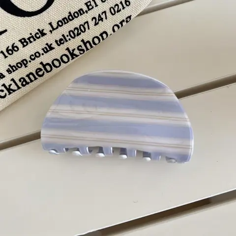 Korean Blue Coffee Striped Hair Clip Set, Vintage Elegant Updo Bun Accessory, Ponytail Multifunctional Hair Clip, Ponytail Claw Clip, Fashion Winter Women's Hair Clips, Hairclips