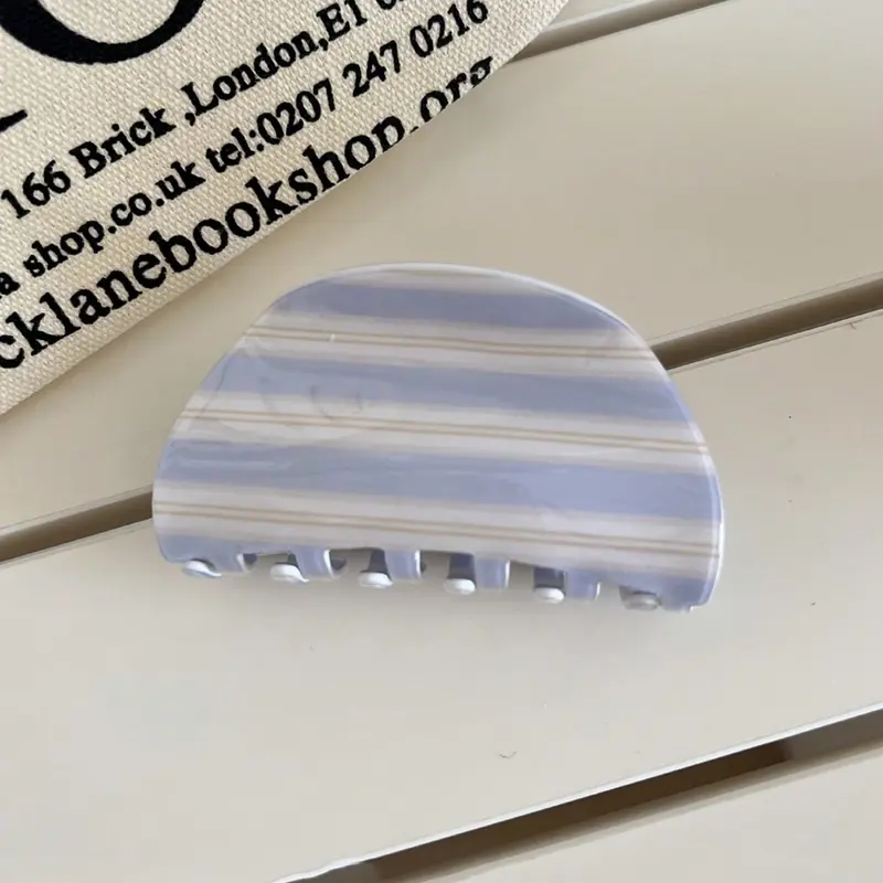 Korean Blue Coffee Striped Hair Clip Set, Vintage Elegant Updo Bun Accessory, Ponytail Multifunctional Hair Clip, Ponytail Claw Clip, Fashion Winter Women's Hair Clips, Hairclips
