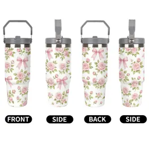 Portable Stainless Steel Vacuum Insulated Travel Mug, Pumpkin Design, Perfect Gift for Valentine's Day, Christmas & Halloween