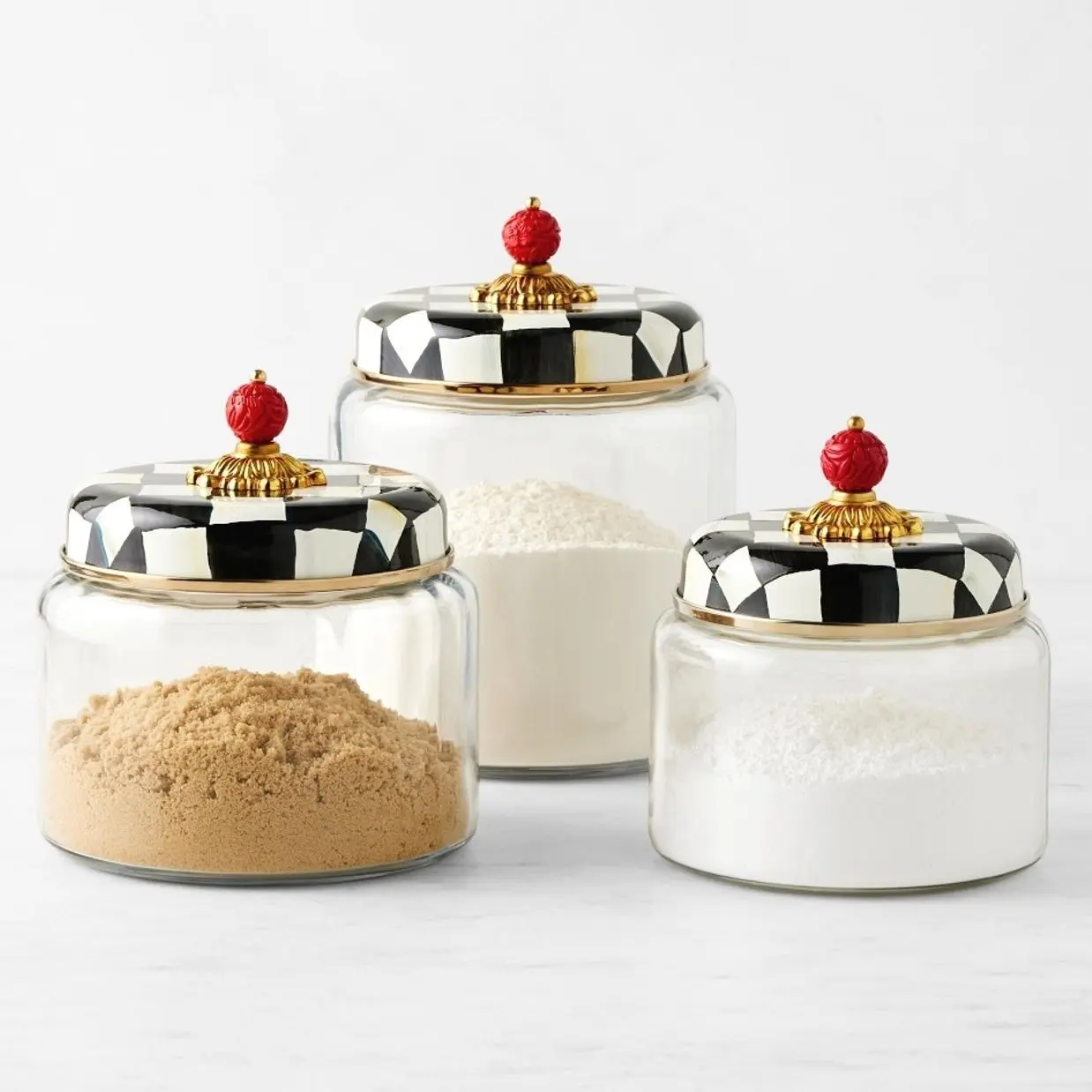 MacKenzie-Childs Courtly Check Glass Canister